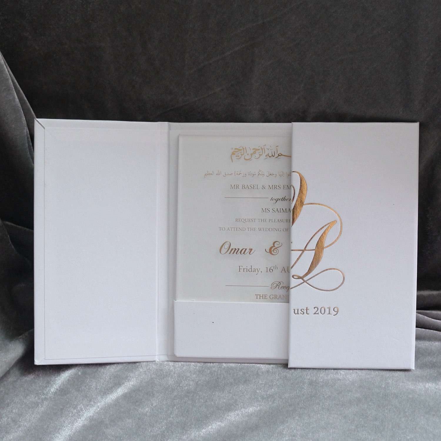 Foiling Invitation Card Transparent Acrylic Invitation Square Wedding Invitation